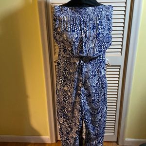Lilly Pulitzer for target blue jumpsuit size 3X. Strapless never worn.